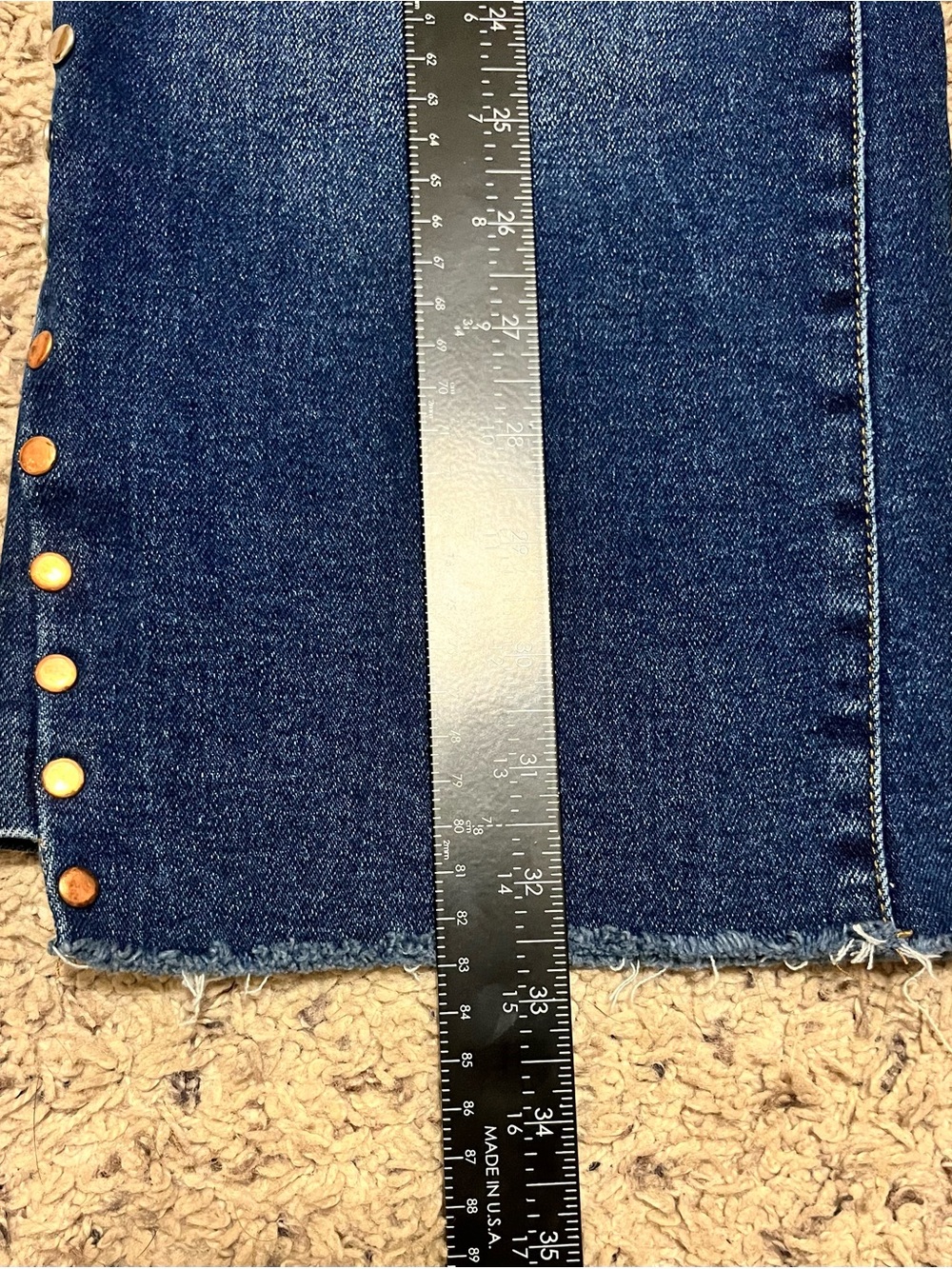 Cato Dark Blue Flare Jeans with Side Stud Accents - Picture 8 of 11